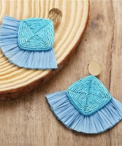 17KM Official Store Raffia Vegan Earrings In 6 Colors Jewelry