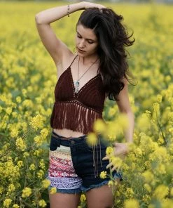 Offbeat Pants Rainbow Aztec Denim Shorts