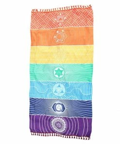 One Tribe Apparel Rainbow Geometric Yoga Beach Towel & Mat