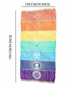 One Tribe Apparel Rainbow Geometric Yoga Beach Towel & Mat