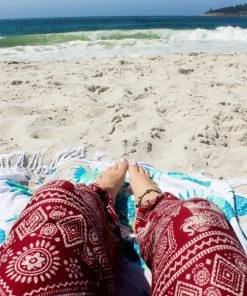 Napat Red Classic Elephant Harem Pants