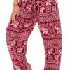 Napat Red Classic Elephant Harem Pants