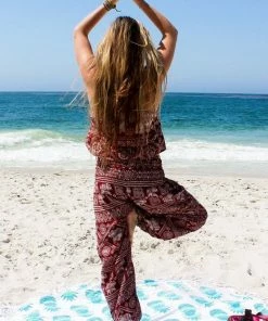 Napat Red Classic Elephant Harem Pants