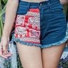 Offbeat Pants Red Elephant Denim Shorts
