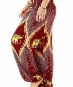 Napat Red Goddess Elephant Harem Pants