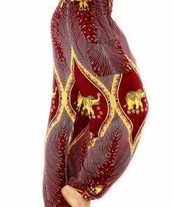 Napat Red Goddess Elephant Harem Pants