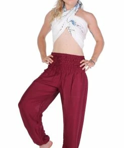 Napat Red Solid Harem Pants