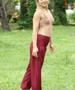 Napat Red Solid Harem Pants
