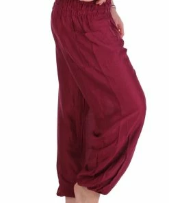 Napat Red Solid Harem Pants