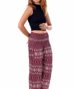 Napat Red Tribal Diamond Harem Pants