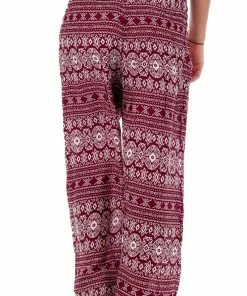 Napat Red Tribal Diamond Harem Pants