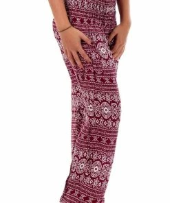Napat Red Tribal Diamond Harem Pants