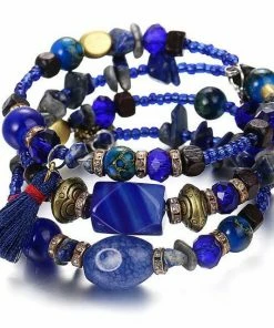 17KM Official Store Resin Stone Wrap Bracelet With Tassel And Beads Jewelry
