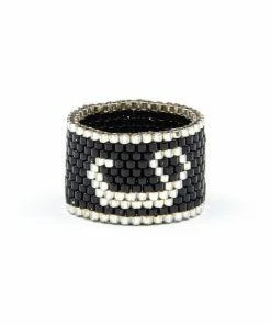 ArtiLady Jewelry (Stylish Designer Brand) Resizeable Beaded Boho Ring W/Geometric Design