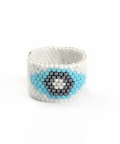 ArtiLady Jewelry (Stylish Designer Brand) Resizeable Beaded Boho Ring W/Geometric Design
