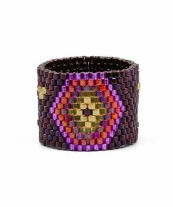 ArtiLady Jewelry (Stylish Designer Brand) Resizeable Beaded Boho Ring W/Geometric Design