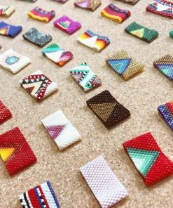 ArtiLady Jewelry (Stylish Designer Brand) Resizeable Beaded Boho Ring W/Geometric Design