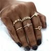 17KM Official Store Jewelry Retro Annilos Flower Child Ring Set