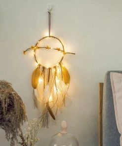 One Tribe Apparel Romantic Dreamcatcher Feather Wall Hanging