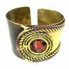 Brass Images (C) Jewelry Rope And Rose Stone Brass Cuff (GC)