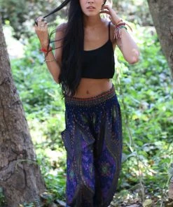 Napat Royal Blue Peacock Harem Pants