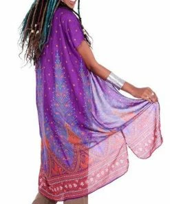 Napat Boho Tops Ruby Sangria Peacock Kimono