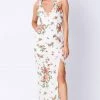 Lux LA Ruffle Detail Side Slit Maxi Dress