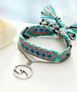 One Tribe Apparel Rune Wave Blue Braided Anklet