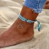 One Tribe Apparel Rune Wave Blue Braided Anklet