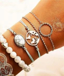 17KM Official Store See The World Stacking Bracelets Set