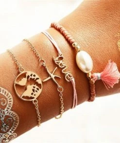 17KM Official Store See The World Stacking Bracelets Set