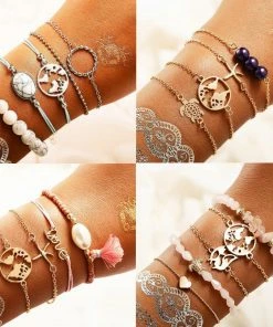 17KM Official Store See The World Stacking Bracelets Set