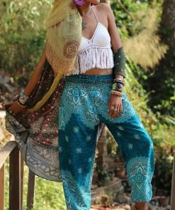 Napat Selene Teal Goddess Mandala Pants