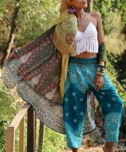 Napat Selene Teal Goddess Mandala Pants