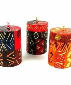 Nobunto Set Of Three Boxed Hand-Painted Candles - Bongazi Design (GC)
