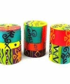 Nobunto Set Of Three Boxed Hand-Painted Candles - Matuko Design (GC)