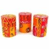 Nobunto Set Of Three Boxed Hand-Painted Candles - Zahabu Design (GC)