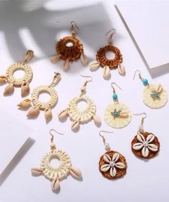 17KM Official Store Shell Multicolor Beaded Drop Earrings In Many Colors