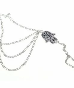 One Tribe Apparel Jewelry Silver Hamsa Bracelet & Hand Chain 10 One Tribe Apparel Jewelry Silver Hamsa Bracelet & Hand Chain