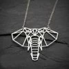 365 Drop Shipping Store Silver Origami Elephant Necklace Jewelry