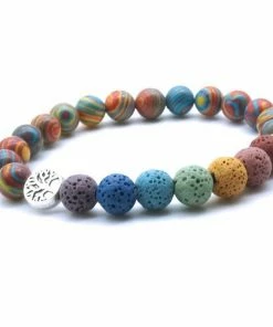 MICHAEL KENDRA Official Store Jewelry Silver Tree Of Life 7Chakra Bracelet