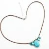 Lexi Butler Designs Silver Turquoise Drop Bead Charm Leather Necklace Jewelry 2 Lexi Butler Designs Silver Turquoise Drop Bead Charm Leather Necklace Jewelry