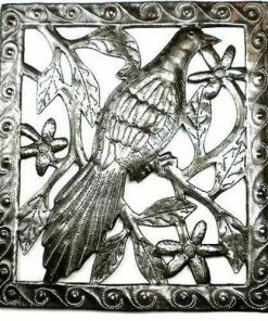 Croix Des Bouquets Single Bird Metal Wall Art - 11 By 12 Inches (GC)