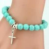 LUBINGSHINE Official Store Jewelry Sky Blue Boho Charm Bracelet W/Cross