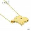 TZARO JEWELRY Small Elephant Necklace, 925 Sterling Silver, 14K Gold Plated Mini Elephant Necklace