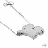 TZARO JEWELRY Small Elephant Necklace, 925 Sterling Silver, Silver Plated Mini Elephant Necklace