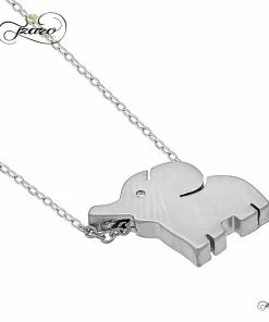 TZARO JEWELRY Small Elephant Necklace, 925 Sterling Silver, Silver Plated Mini Elephant Necklace