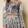 RAGA Boho Skirts Smoking Rose Ruffle Skirt