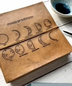 Soothi Square Size Moon Phases Embossed Leather Journal Journals 15 Soothi Square Size Moon Phases Embossed Leather Journal Journals
