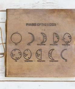 Soothi Square Size Moon Phases Embossed Leather Journal Journals